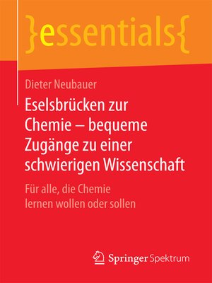 cover image of Eselsbrücken zur Chemie – bequeme Zugänge zu einer schwierigen Wissenschaft